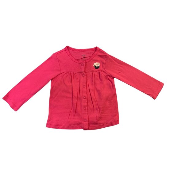 New Carters Pink Girls Infant baby Size 12 months Pink Cardigan snap up jacket c - Picture 1 of 4